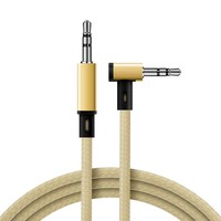 Câble audio tressé en nylon 3,5 mm mâle-mâle, angle droit/angle gauche, câble AUX pour téléphone, haut-parleur de voiture, MP3, casque
