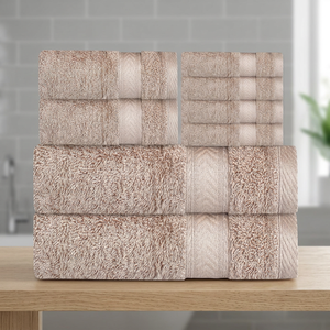 Ensemble de serviettes de bain en coton biologique uni, rectangulaires, tissées, séchage rapide, écologiques, douces pour la peau, usage hôtelier, adulte - Product Image 1