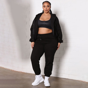 5Xl <strong>Plus</strong> <strong>Size</strong> Fall Women Clothing Solid Color Tracksuit <strong>Jogger</strong> <strong>Set</strong> Fall <strong>Plus</strong> <strong>Size</strong> Women Clothing Hoodie <strong>Set</strong> - Product Image 5