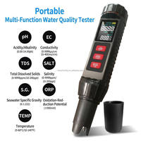 Medidor de Calidad del Agua 7 en 1 Negro de Nuevo Diseño 2026, PH/TDS/EC/SALT/S.G./TEMP/ORP para Piscina con Retroiluminación LED