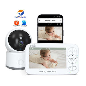 Tuya 5000มิลลิแอมป์ชาร์จไฟได้5นิ้ว2K มองเห็นในเวลากลางคืน PIR <span class=keywords><strong>Motion</strong></span> WiFi IP66 2 .. 4กิกะเฮิร์ตซ์สมาร์ทมอนิเตอร์เด็ก Ai อัจฉริยะพร้อมกล้อง - Product Image 1