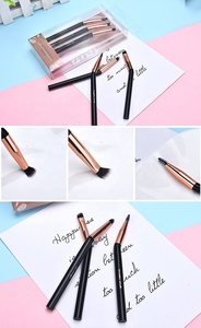 Appareil coudé pour eye-liner de haute qualité, brosse <span class=keywords><strong>à</strong></span> sourcils et <span class=keywords><strong>à</strong></span> angle fin, Logo personnalisé, 3 pièces - Product Image 4