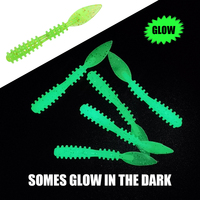 Leurres de pêche sur glace Spinpoler 47mm Ajing Worm Rock Fish Bait Soft TPR Flottant Lumineux Mini Swimbait pour Maquereau Cheval et Pêche en Rivière