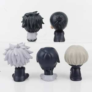 Set di 5 Statuette Anime da 8CM di <span class=keywords><strong>Jujutsu</strong></span> <span class=keywords><strong>Kaisen</strong></span>: Geto, Yuji, Toji, Gojo Satoru, Testa Grande, Giocattolo Regalo Giapponese - Product Image 2