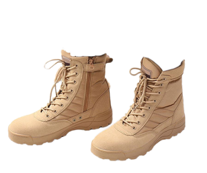 Botas Tácticas de Goma Resistentes al Desgaste para Entrenamiento de Senderismo, Zapatos Impermeables para Escalada con Cremallera Lateral - Product Image 2