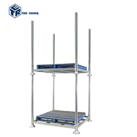 Chariot ouvert en acier antirouille robuste avec poteaux, équipement de manutention logistique modulaire industriel durable