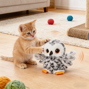 Juguete recargable para gatos y pájaros con aleteo, arenero realista con sonido de chirrido, juego y ejercicio de gatito activado por tacto/ - Product Image 1