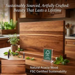 Portacoltelli Magnetico Avant-Garde in Legno di Acacia, Doppio Lato, Estetica Eco-Zen, 7 Pezzi, Personalizzabile, Stile Nordico per Cucina - Product Image 3