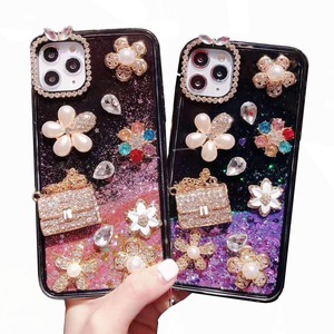 เคสโทรศัพท์ <span class=keywords><strong>iPhone</strong></span> Xr X <span class=keywords><strong>Xs</strong></span> <span class=keywords><strong>6</strong></span> 7 8 11 12 13 14 15 16 17 Plus Pro Max แบบ 3 มิติ ประดับเพชรแฮนด์เมด ดีไซน์ของเหลวไหลวิบวับ - Product Image 1