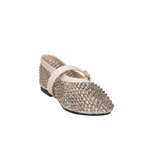 Ballerines pour femmes Laura Biagiotti Beige 37 Talon plat 1 cm Chaussures de danse ornées de cristaux - Product Image 4