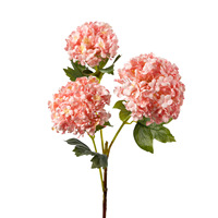 Susunan Bunga Hydrangea Sutra 3D Flower Creek Cottage (Gaya Alami) Satu Tangkai Putih/Merah Terang untuk Dekorasi Pernikahan