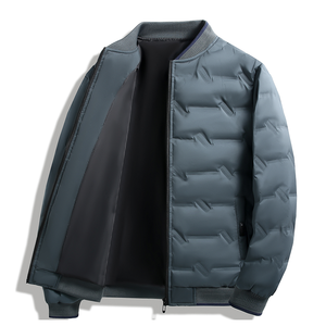 Doudoune d'hiver pour homme à col, chaude et tendance, en duvet de canard gris, modèle court, classique et très prisée à l'international - Product Image 1