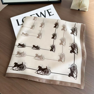 Écharpe en <span class=keywords><strong>soie</strong></span> de mûrier 100% de haute qualité, 53 cm, petite écharpe, marque de luxe, écharpe imprimée, écharpe en <span class=keywords><strong>soie</strong></span> pour femmes - Product Image 2