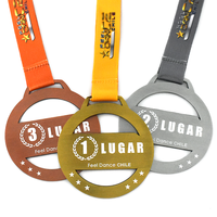 Médaille de danse 3D personnalisée, style moderne antique, en métal doré, pour récompense sportive, gymnastique, logo personnalisé, taille sur mesure, vente en gros