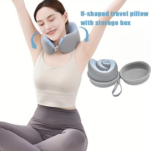 Tùy Chỉnh Ergonomic Xách Tay Chậm Phục Hồi Bộ Nhớ Bọt Mềm Cổ Warp Hỗ Trợ Hình Chữ U Du Lịch Gối Với Hộp Lưu Trữ - Product Image 1