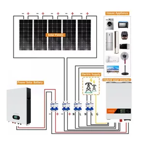 太阳能系统10kw完整1KW 3KW 5KW 10KW完整太阳能套件离网太阳能电池板系统家用太阳能系统10kw