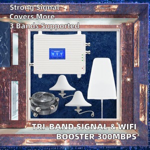 Repetidor <span class=keywords><strong>WiFi</strong></span> HK+Esin HX00635, <span class=keywords><strong>Amplificador</strong></span> de Triple Banda, <span class=keywords><strong>Cobertura</strong></span> de 500-1000 m², Ganancia de 70dB, 2x8.0dbi + Antenas Externas - Product Image 2