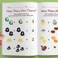 Cahier d'exercices de mathématiques pour enfants d'âge préscolaire, addition et soustraction, livre de pratique du comptage avec images de dessins animés, cahier d'exercices de mathématiques pour la maternelle