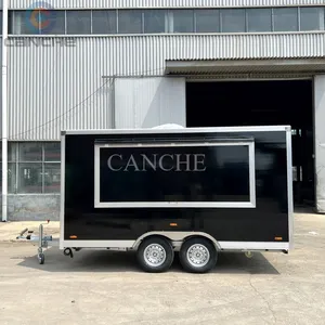 Carrito de Comida Eléctrico Comercial Negro Cuadrado para Helados, Remolque de Comida Móvil Personalizado - Product Image 2