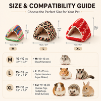 Lit en peluche pour hamster, petit abri pour animaux de compagnie, nid triangulaire pour cochon d'Inde, chinchilla, hérisson, lapin, maison chaude d'hiver, OEM ODM personnalisé