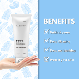Nettoyant visage bio végétalien pour peaux sensibles label privé crème moussante nettoyante pour le visage ingrédients propres et transparents - Product Image 2
