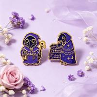 Broches en métal en gros : Docteur de la Peste, Corbeau, Badge en métal de dessin animé mignon, Impression UV créative, Accessoire personnalisé pour vêtements