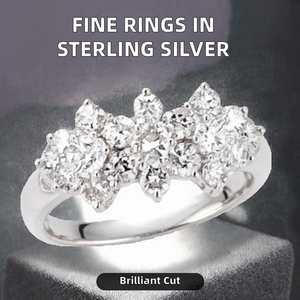 Anillos Finos Chapados en Oro para Mujer al por Mayor, Hechos de Plata de Ley S925, con Corte Brillante, Diamante Cultivado en Laboratorio de 0.5 Quilates, Circonia Cúbica - Product Image 2