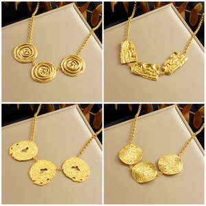 Geometrische 18 Karat Pvd vergoldete Edelstahl große Anhänger Halskette trüben frei übertriebene Anhänger Halskette für Frauen - Product Image 1