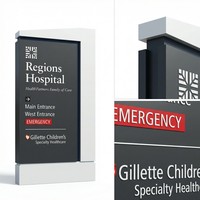 Signalétique d'orientation extérieure pour hôpitaux, panneau de signalisation personnalisé pour entrée, guide d'accueil, en aluminium avec panneau acrylique, résistant aux intempéries