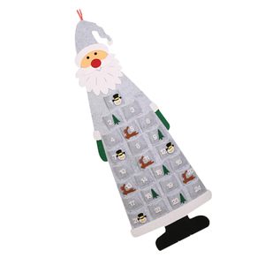 Santa Christmas <strong>Advent</strong> <strong>Calendar</strong> 3D <strong>Felt</strong> Hanging 24 Days Countdown <strong>Calendar</strong> with Gift Pocket Xmas Holiday Wall Door Decoration - Product Image 1