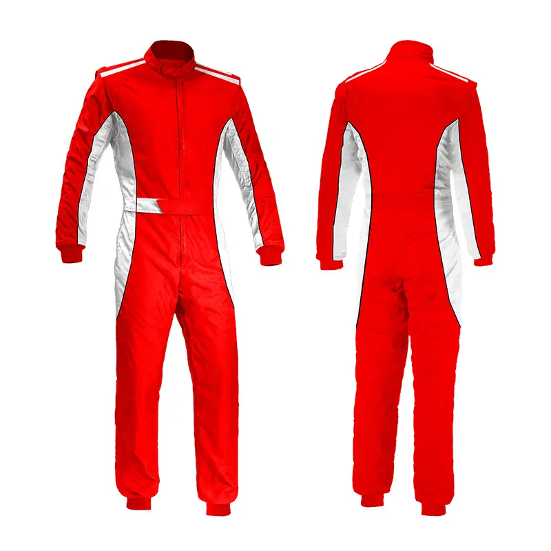 Top alta qualidade Poliéster fibra tecido novo ventilado e respirável cor sólida adulto kart racing suit