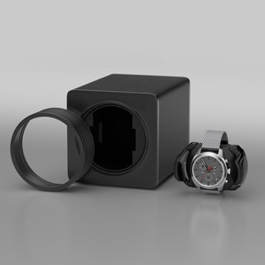 Boîte de remontoir de montre unique avec moteur automatique silencieux Boîtier de montre en <span class=keywords><strong>cuir</strong></span> végétalien noir à vitesse réglable Remontoir de montre - Product Image 2
