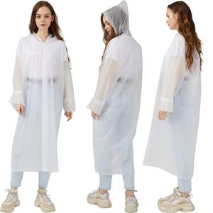 Reusable Full-Length Adult PEVA EVA Button Front <b>Raincoat</b>, Portable Travel <b>Poncho</b> for Heavy Rain - Product Image 4