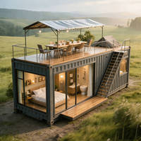 Kit de maison préfabriquée, conteneur de 20 pieds, 40 pieds, maison miniature, étanche à l'air et à l'eau, pour la vie en cabane en plein air