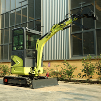 Mini-excavatrice diesel de 1,6 tonne la plus vendue pour travaux de terrassement, petite pelle sur chenilles pour l'agriculture et les vergers