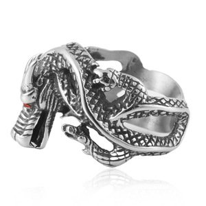Yunnique – bague Dragon en argent pour hommes, Style Punk, yeux rouges, bijoux du zodiaque, cadeau - Product Image 4