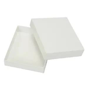 Embalagem de papelão rígido de alta qualidade de luxo personalizado de fábrica Caixas de presente de papel com tampa removível branca