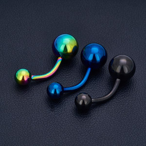 Anneau de <span class=keywords><strong>nombril</strong></span> chirurgical en acier inoxydable 316L 14G barre de 10mm conception simple haltère incurvé <span class=keywords><strong>nombril</strong></span> <span class=keywords><strong>Piercing</strong></span> femmes bijoux de corps - Product Image 4