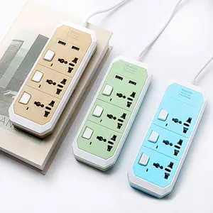 New Arrival 3 Way EU Smart Plug Adapter Electric Accessories Universal USB Extension Power Socket with Individual Switch