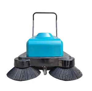 Handpush Cordless Commercial Industrial Electric Power Floor Road Street Sweeper Cleaning Machine Blue 48V75AH 1050mm