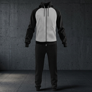 Conjuntos Deportivos Unisex de Alta Calidad, Transpirables, de Spandex/Algodón, con Sudaderas con Cremallera Completa y Pantalones Deportivos, Más Vendidos - Product Image 3