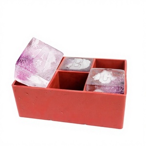 Fabricant d'origine, bac à glaçons carré de 5,5 cm en silicone de qualité alimentaire, avec fonction de démoulage facile, possibilité de créer un logo, moule à grands glaçons - Product Image 1