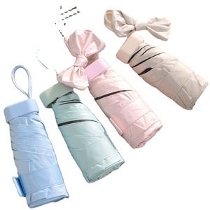 Parapluie portable mini format carte, imprimé UV, avec poches à rabat et 6 baleines, protection solaire 40% vinyle, idéal jours ensoleillés et pluvieux, pour dropshipping - Product Image 1
