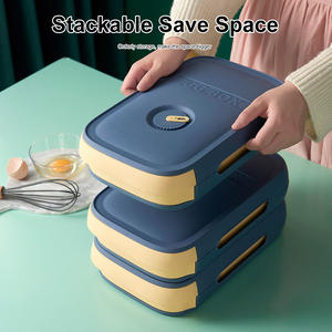 Stackable Plastic Storage Holder <b>Fridge</b> Organizer Bin Drawer Auto Rolling <b>Container</b> Box Tray for Refrigerator - Product Image 3