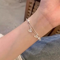 Gelang Daun Ginkgo Berlapis Ganda Perak Sterling 925 FY-SL321 untuk Wanita, Aksesori Mewah Gaya Baru 2025, Potongan Princess, Hadiah
