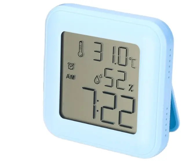 Mini Digital Alarm Clock Refrigerator Display Indoor Thermometer And Humidity