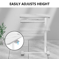Réglable Simple Maison Mobile De Levage Overbed Roulant Bureau Debout Avec Clavier Plateau Pliable Simple Jambe Blanc Avec Roues