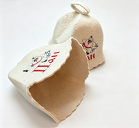 Chapeau de sauna personnalisé avec broderie de logo, 100% feutre de laine, chapeau de sauna personnalisé, couvre-chef de sauna pour commande en gros