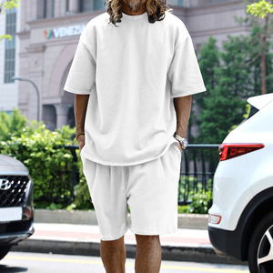 Ensemble de sport décontracté d'été pour le commerce extérieur – T-shirt à manches courtes et short <span class=keywords><strong>tendance</strong></span> pour hommes, style européen et américain - Product Image 3