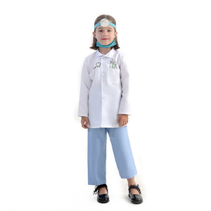 Uniforme de dentista para niños, bata blanca, pantalones azules, disfraz de juego de rol, edad de 8 a 13 años, unisex, primavera 2021 - Product Image 5
